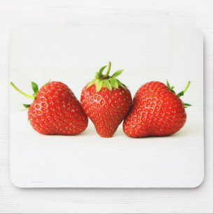 Three Strawberries On White mpcna Mouse Mat