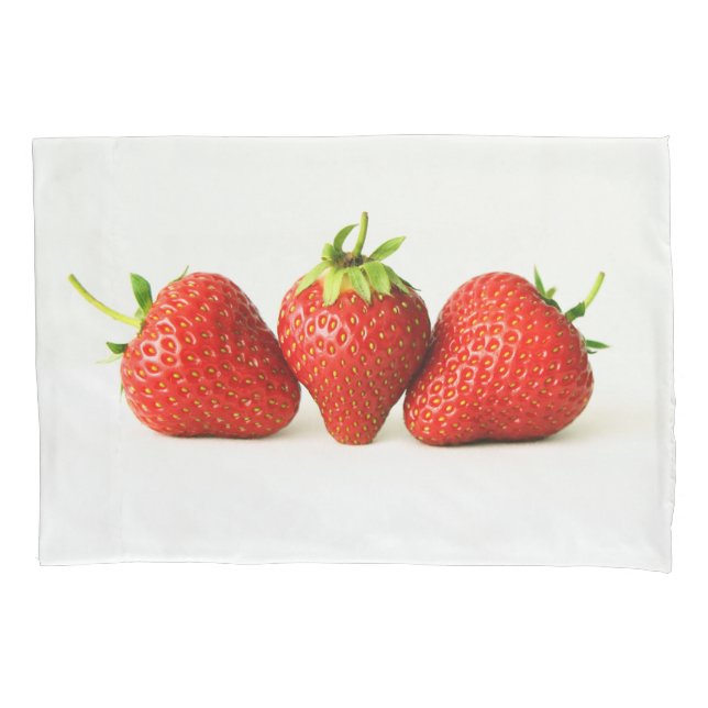 Three Strawberries On White pccna Pillowcase (Front)