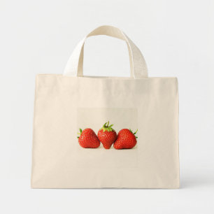 Three Strawberries On White ttcn Mini Tote Bag