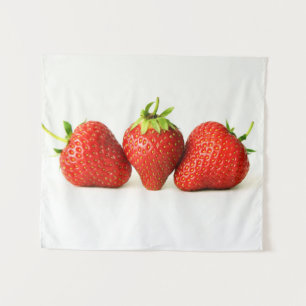 Three Strawberries On White wtcna Tapestry