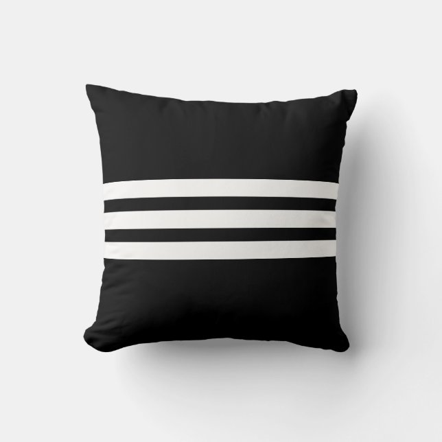 Three Stripes on Black Cushion (Front)