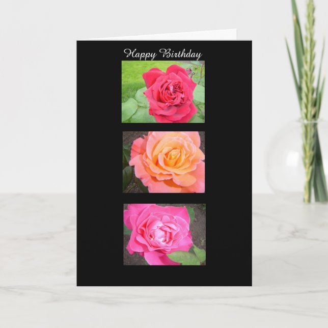 Three Stunning Roses Card (Front)