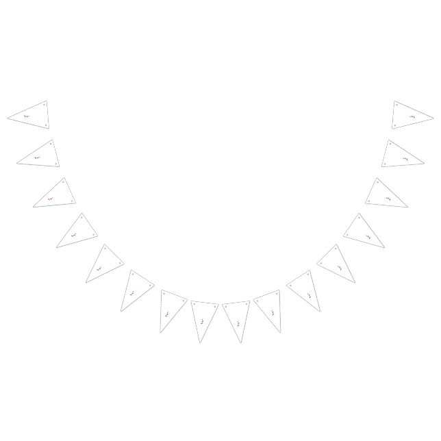 Three stylised, magenta flower petals with dark li bunting  (All)