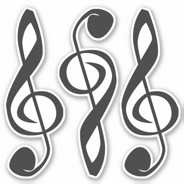 Three Stylised Treble Clefs (Front)