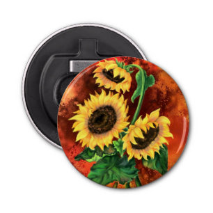 Three Sunflowers Bottle Opener