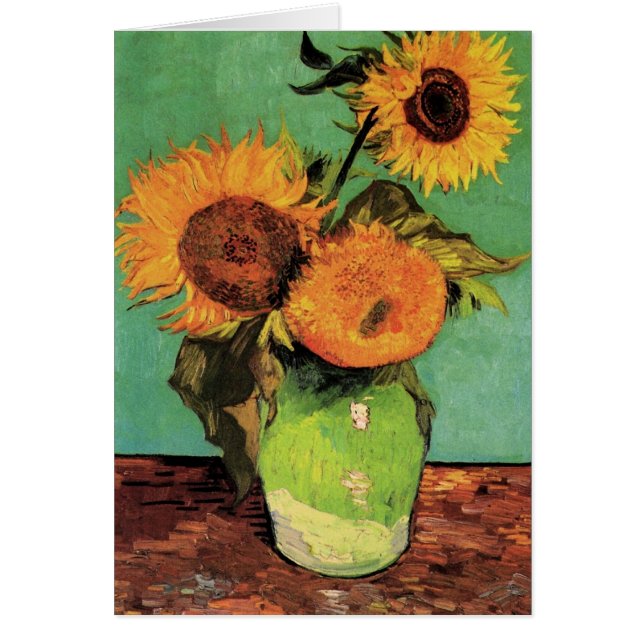 Three Sunflowers in a Vase by Vincent van Gogh (Front)