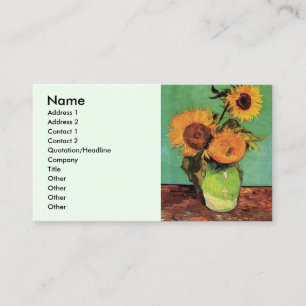 Three Sunflowers in a Vase by Vincent van Gogh Business Card