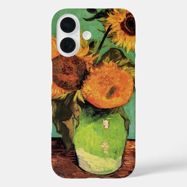 Three Sunflowers in a Vase by Vincent van Gogh Case-Mate iPhone Case (Back)