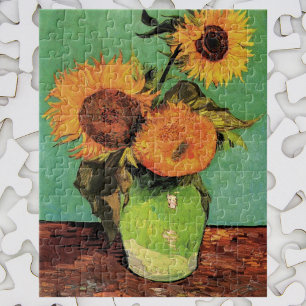 Three Sunflowers in a Vase by Vincent van Gogh Jigsaw Puzzle