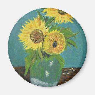 Three Sunflowers in a Vase, van Gogh Magnet
