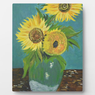 Three Sunflowers in a Vase, van Gogh Plaque