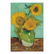 Three Sunflowers in a Vase, Vincent van Gogh.