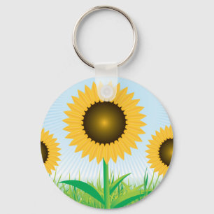 Three Sunflowers Keychain