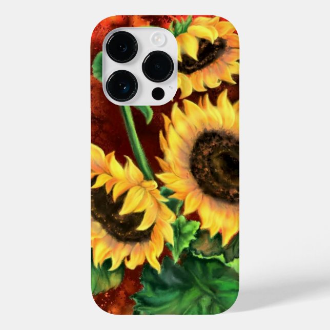 Three Sunflowers Painting Case-Mate iPhone Case (Back)