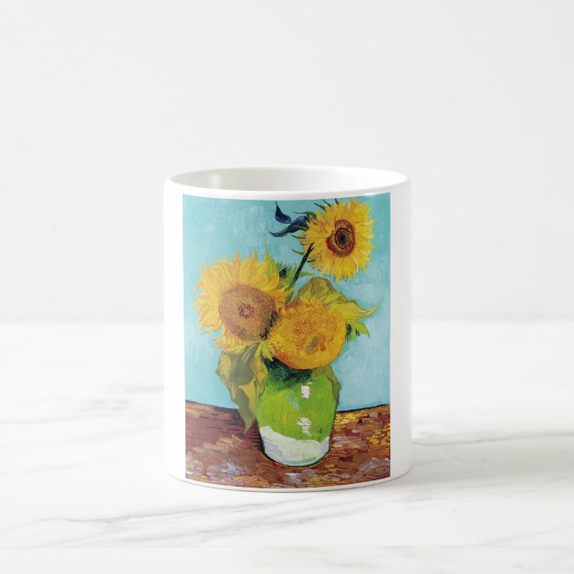 Three Sunflowers, Van Gogh Coffee Mug (Center)