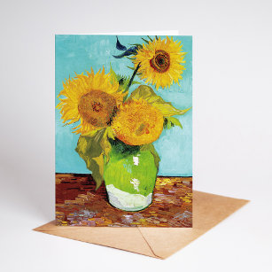 Three Sunflowers   Vincent Van Gogh Card