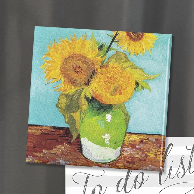 Three Sunflowers | Vincent van Gogh Magnet (Creator Uploaded)