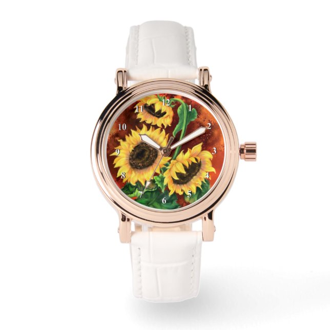 Three Sunflowers Watch - Painting (Front)