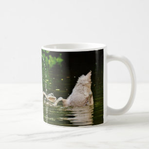 Three Swans Bottom-Up on a Lake Coffee Mug