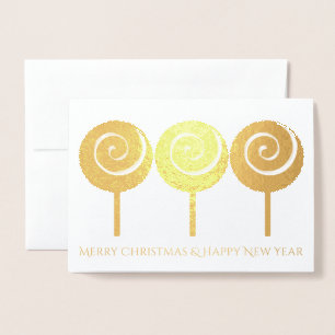 Three Swirled Lollipops Christmas Greeting Card