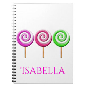 Three Swirled Lolly Pops Spiral Notebook