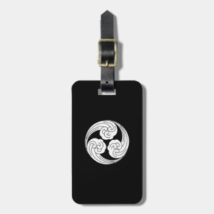 Three swirled waves luggage tag