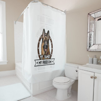 Three Things You Dont Mess With - German Shepherd Shower Curtain