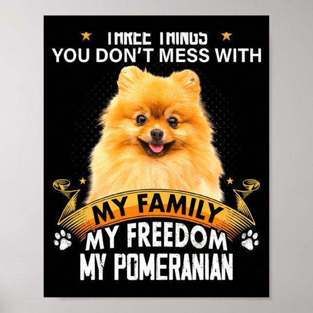 Three Things You Dont Mess With Meranian Dog  Poster (Front)