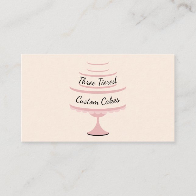 Three Tiered Decorative Wedding Cake Bakery Business Card (Front)