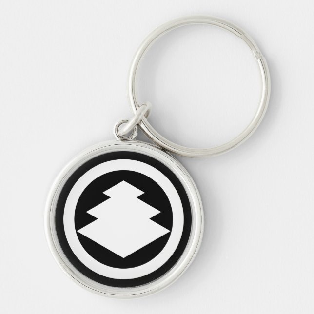 Three-tiered rhombuses in circle key ring (Front)
