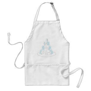 Three Tiered Winter Wedding Cake Snowflake Trim Standard Apron