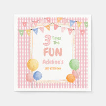 Three Times the Fun Pink Birthday