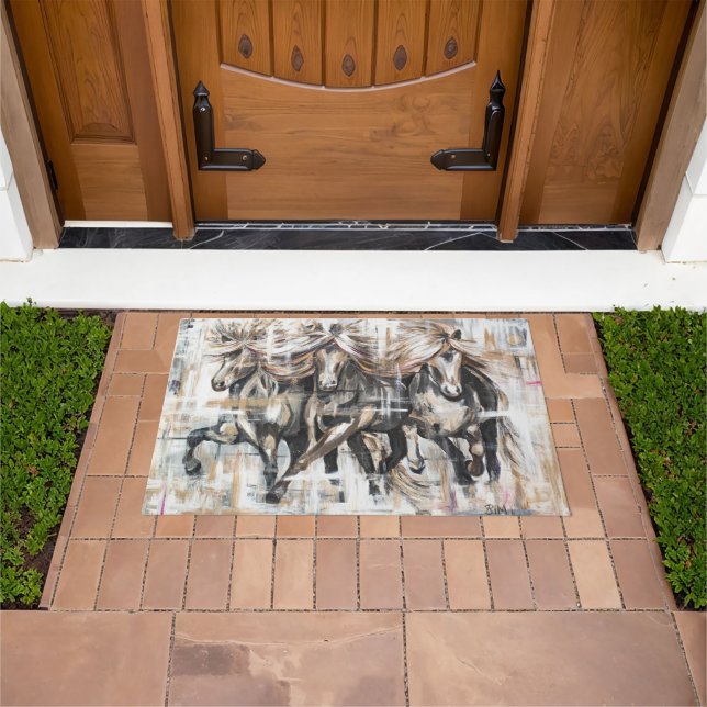 Three Tölters Brown Doormat (Outdoor)