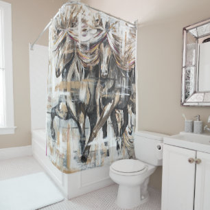 Three Tölters Brown Shower Curtain