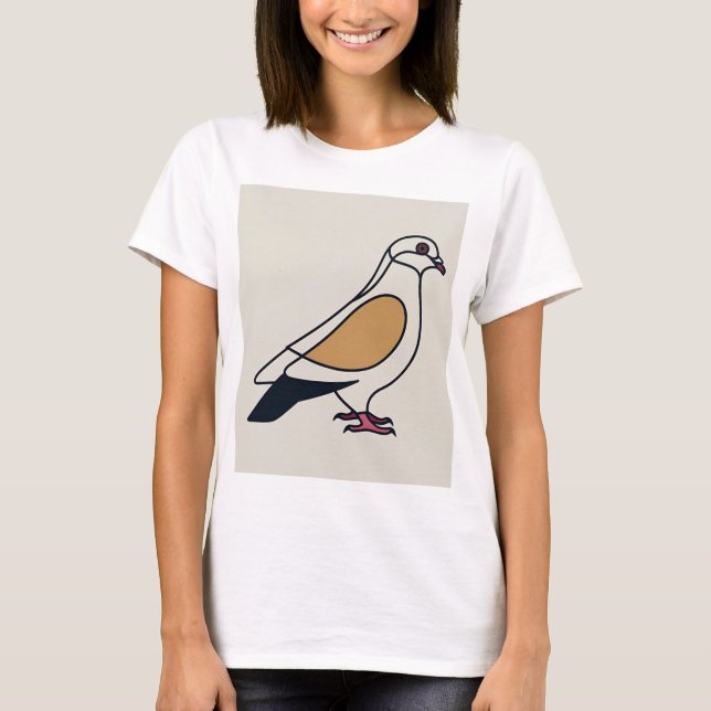 Three-Tone Pigeon Vector Art T-Shirt (Front)