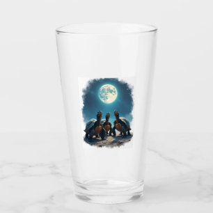 Three Tortoises Howl at Moon Wildlife Mountain Tur Glass