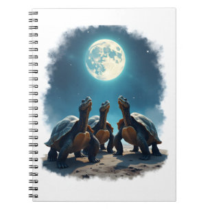 Three Tortoises Howl at Moon Wildlife Mountain Tur Notebook