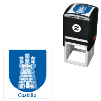 Three Tower Turret Castillo Spanish Surname Self-inking Stamp