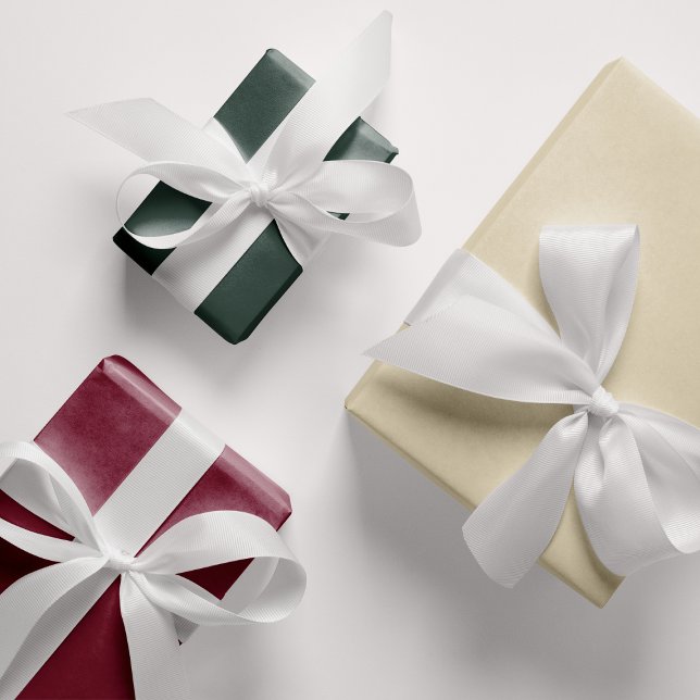 Three Traditional Christmas Colours Wrapping Paper Sheet (Neutral Pink Silver Green Pastel Shades Wrapping Paper Sheets)