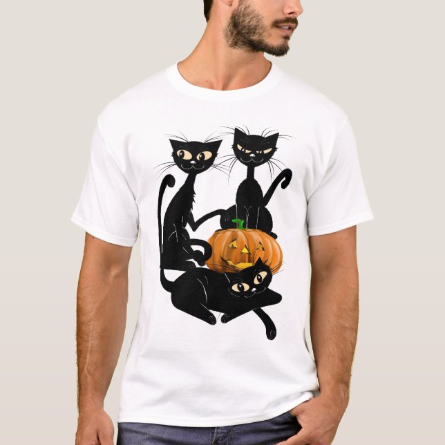 Three Transparent Black Cats Shirts (Front)