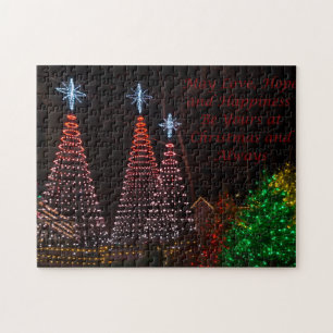Three Trees At Midtown Greetings Jigsaw Puzzle