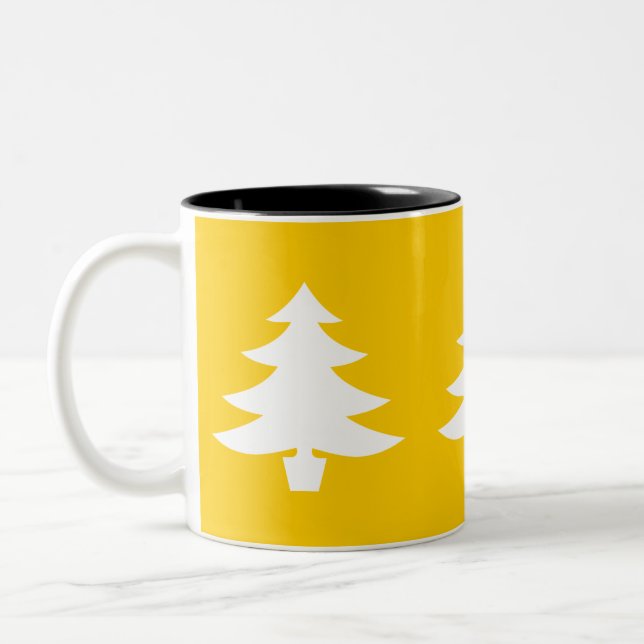 three trees - golden Two-Tone coffee mug (Left)