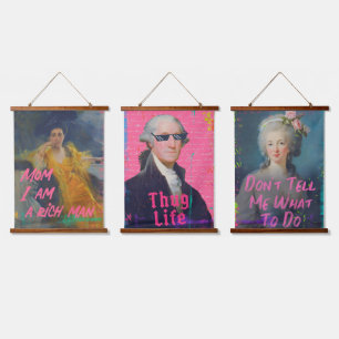 Three Trendy Altered Art Quote Wall Art Tapestries