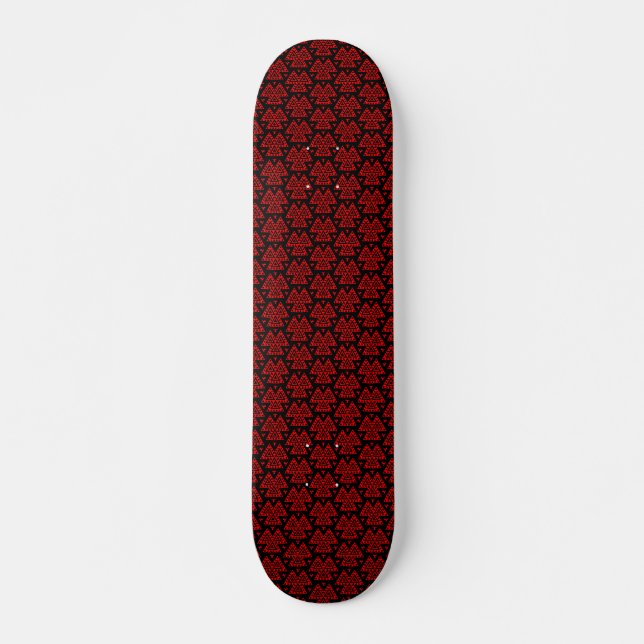 Three Triangles v1 - Black and Red Skateboard (Front)