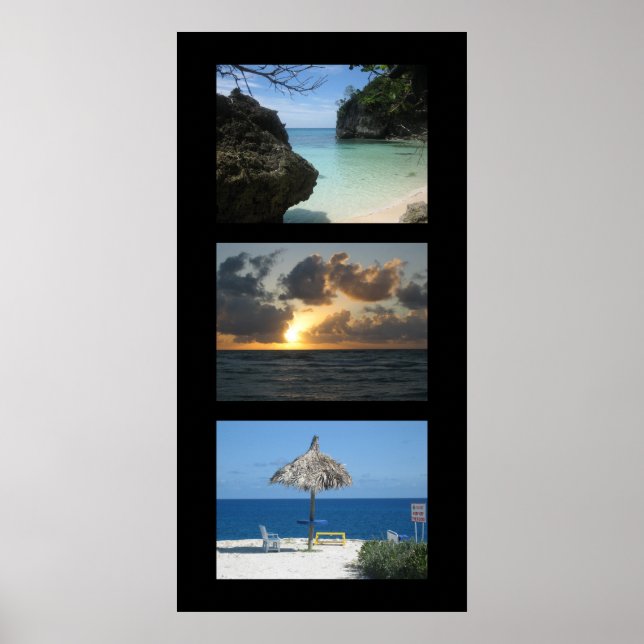 Three tropical beaches poster (Front)