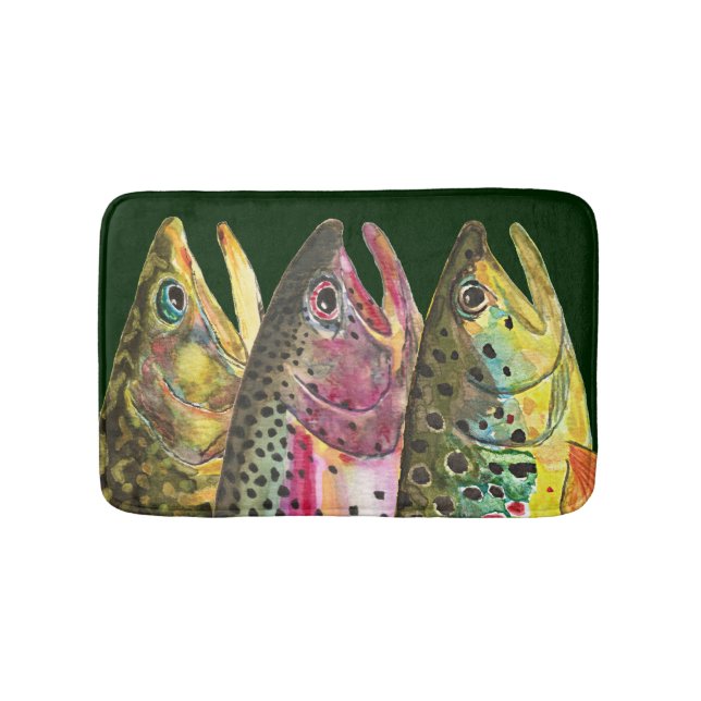 Three Trout Decor Bath Mat (Front)
