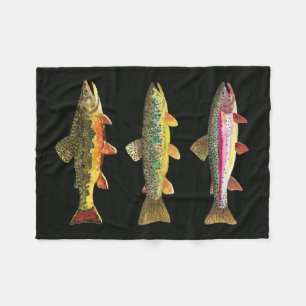 Three Trout Decor Fleece Blanket