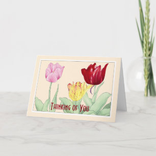 Three Tulips, Botanicals Note Card - Customise