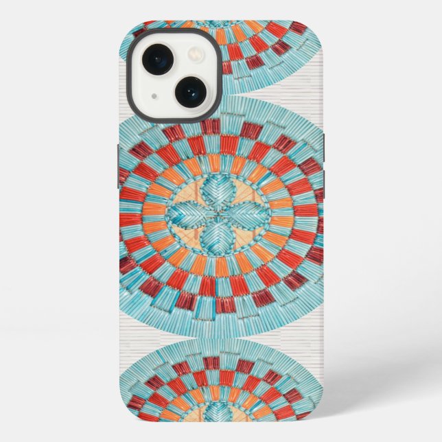 Three Turquoise Flower iPhone Case (Back)