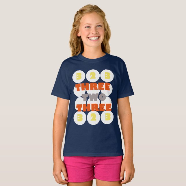 Three two three Funky T-Shirt (Front Full)